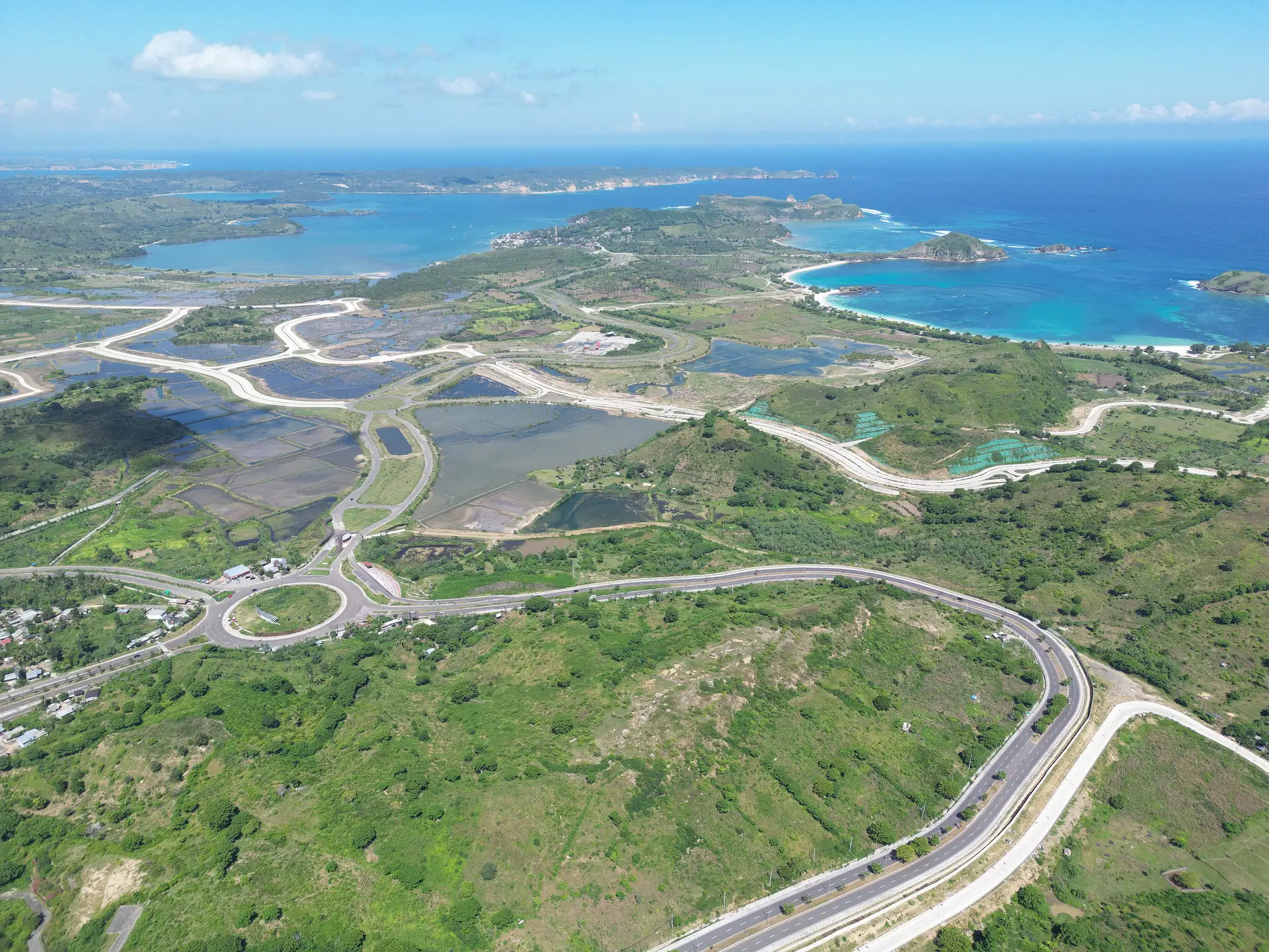 Aerial view of the Mandalika coast