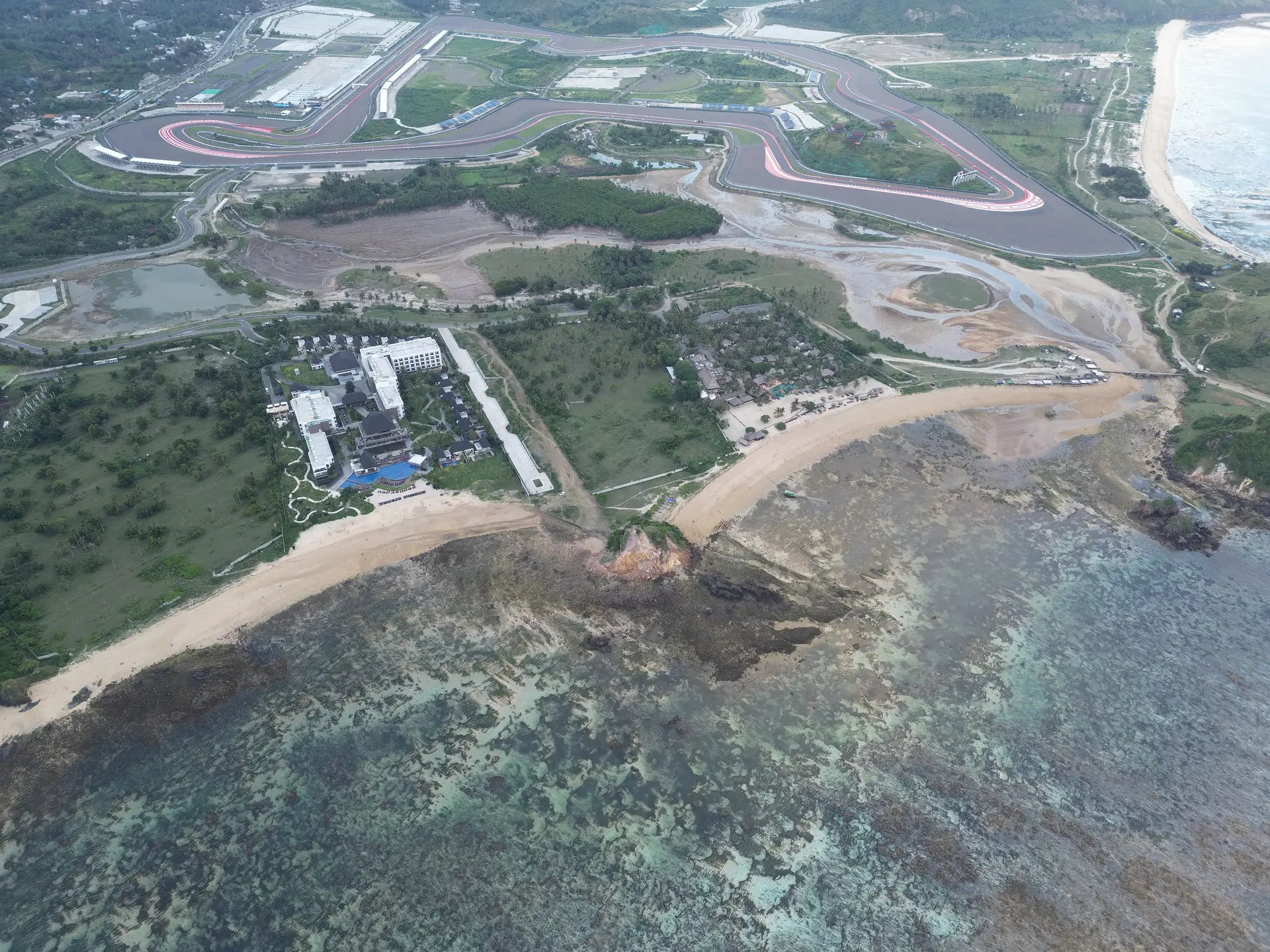 Mandalika bay seen from above