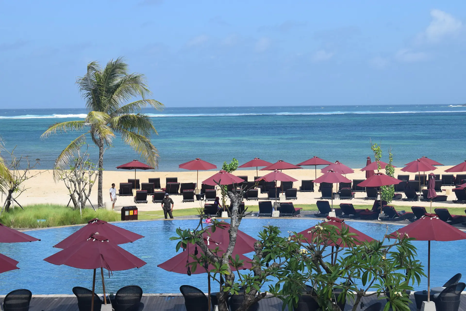 Beachfront pool terrace at Mandalika